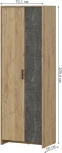 Шкаф Woodville Taika дуб золотой / камень темный 512927