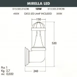 Настенный фонарь уличный Fumagalli Sauro D15.505.000.WXD1L.CRB (220V, круглые, IP55)