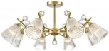 Потолочная люстра на штанге Lumion Aurica 8046/8C латунь/прозрачное стекло Е14 8*40W 220V