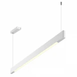 Подвесной линейный светильник Novotech Iter 359549 белый диммир. со сменой цв.темпер. (пульт ДУ/прилож. Smart Life) LED 12/24W 220V 3000-5700К (регулировка яркости, умный дом - Алиса, Tuya Smart, Smart Life, на тросе)