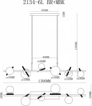 Подвесной светильник iLamp Golden 2134-6L BR+MBK (220V, на проводе, шарики)