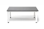 Журнальный столик из HPL 95х60, H40, каркас белый, цвет столешницы серый гранит 4SIS Канны RC658-95-62-4sis