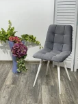 Стул CHILLI-Q серый #27, велюр / белый каркас, 4 шт/ 1 к