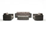 Лаунж-зона из искусственного ротанга, цвет графит 4SIS Боно BS3C2T-4-SET graphite