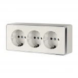 Розетка тройная с заземлением и шторками Gallant (слоновая кость) Werkel W5073103 (a051554)