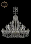 Подвесная большая люстра Art Classic 11.21 11.21.24+12+6.530.XL-170.Gd.Sp (220V, хрусталь, на цепи, подсвечник, свеча)