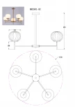 Потолочная люстра на штанге MyFar Eliza MR1901-5C (220V)