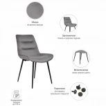 Стул Chester темно-серый Bradex Home RF 0051