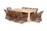 Обеденная группа плетеная, цвет коричневый 4SIS Витория VITC8T-9-SET brown