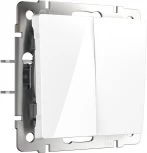 Перекрестный выключатель двухклавишный (белый) Werkel W1123001 (a058432)