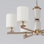 Подвесная люстра Wi-Fi Eurosvet Caprera 60146/6 латунь (220V, управление смартфоном, голосовое управление, умный дом - Minimir Home, Алиса, Маруся, Салют, на цепи)