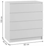 Комод Woodville Мадера К4М белый 497488