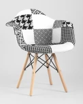 Кресло Stool Group Eames DSW пэчворк черно-белое УТ000002350