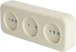 Розетка тройная без заземления (слоновая кость) Stekker Брест 49055