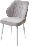 Стул VENA, цвет B22 Серый, велюр / белый каркас