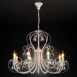 Подвесная люстра Eurosvet 3305 3305/8 белый с золотом / прозрачный хрусталь