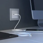 Розетка USB тип A+С (серебряный) W1171806 (a054347)