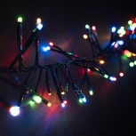 Гирлянда Кластерная с Мини Диодами 2,4м Разноцветная 220В, 192 LED, Провод Черный ПВХ, IP54