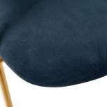 Стул полубарный Turin синий с золотыми ножками Bradex Home FR 0909