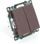 Выключатель двухклавишный (коричневый) Stekker Катрин 49019