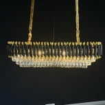 Подвесная люстра каскадная Empire Black Rectangular Chandelier Crystal ImperiumLoft 40,2893 (156487-22) (220V, на цепи)