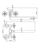 Смеситель Olive'S Girona 01221GR для ванны с душем, с длинным изливом