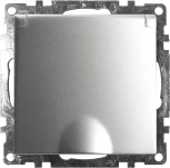 Розетка с заземлением защитной крышкой и шторками (серебро) Stekker Катрин 39580