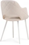 Стул Woodville на металлокаркасе Гутрид прошивка ромбы сзади белый / бежевый 504180