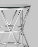 Журнальный стол Stool Group 50*50 ВИВА серебро стекло черное УТ000004639