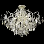 Потолочная люстра на штанге Crystal Lux ESMIRALDA PL9 SILVER (220V, подвески, листья)