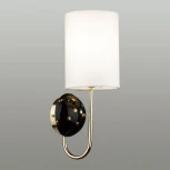 Бра Odeon Light Pollen 5424/1W золотой/черный/белый/металл/керамика/ткань E14 1*40W (220V, круглые)