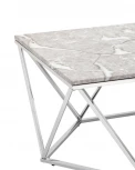 Журнальный столик Stool Group Авалон 122*66 серый мрамор сталь серебро УТ000036331