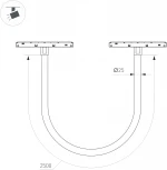 Светильник с гибким неоном магнитный MAG-ORIENT-TUBE-ELASTIC-R25-L2500-35W Warm3000 (BK, 360 deg, 48V) (Arlight, IP20 Металл) 044329