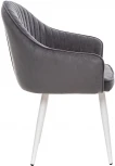 Стул с подлокотниками Вайд, каркас Белый, велюр Графит 2500000185724 Leset