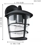 Настенный фонарь уличный Eglo Aloria 93098 (220V, IP44)