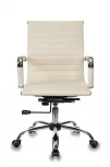 Кресло руководителя Бюрократ CH-883-LOW слоновая кость эко.кожа низк.спин. крестовина металл хром