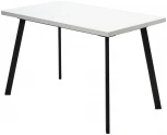 Стол ФИН 140 Белый, стекло/ Черный каркас М-City