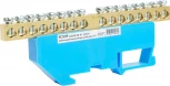 Шина нулевая на изоляторе на DIN-рейку 16 выводов (синий) Stekker 49536
