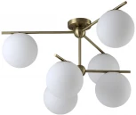 Потолочная люстра на штанге FELIZ SP-PL6 BRONZE/WHITE Crystal Lux (220V, шар, молекулы)