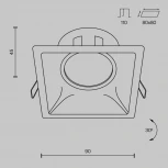 Встраиваемый светильник Dot GU10 1x50Вт Maytoni Technical DL029-2-01W (220V)