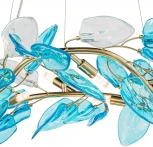 Подвесная люстра 11043/6P Blue Indigo Olivo V000448 (220V, на тросе, листья, ветки)