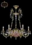 Подвесная люстра с хрустальными подвесками Art Classic 31.44 31.44.6.KR175SP.250IT.G.Sp.Amber.White.1A
