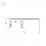 Профиль ARH-DECORE-S12-LINE-EDGE-2000 ANOD (Алюминий) 023894 Arlight
