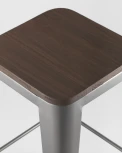 Стул барный Stool Group TOLIX WOOD серебристый матовый УТ000000498