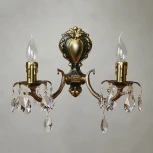 Бра Ambiente by Brizzi Benisa 2226/2 PB Tear Drop (220V, хрусталь Asfour, подвески, подсвечник, свеча)