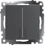 Выключатель двухклавишный с подсветкой (графит) Stekker Катрин 49409