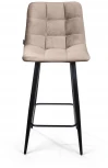 Стул полубарный UNO, бархат пепельно-бежевый 25 / чёрный конус Top Concept UNO 74732