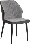 Стул обеденный KEVIN (черные матовые ножки, Сиденье серая ткань FC-09, Спинка антрацит кожзам RU-08)