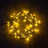 Гирлянда Нить 10м Желтая 220В, 75 LED, Провод Черный Каучук, IP65