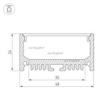 Профиль ARH-LINE-2448-2000 ANOD (Алюминий) 018684 Arlight